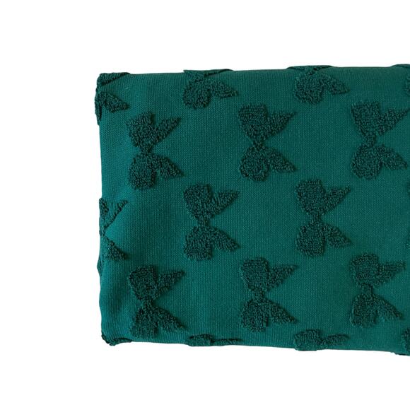 Bella Lux Christmas Bows Bath Towel Set of 2 Chic Holiday Green Bathroom Decor - Picture 5 of 16